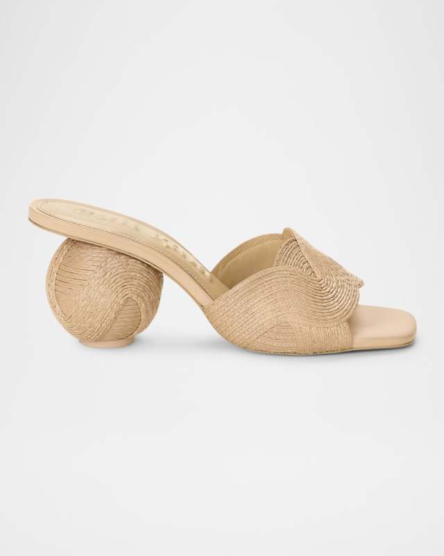 Noor Jute Sphere-Heel Mule Sandals